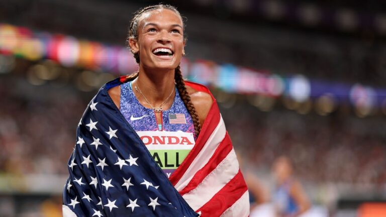 Hall joins Joyner-Kersee as U.S. heptathlon world champion